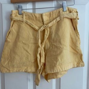 Yellow High Rise Shorts